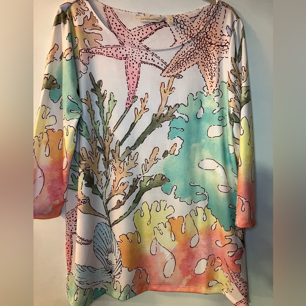 Beautiful sea life tunic in pastels by Soft Surroundings
